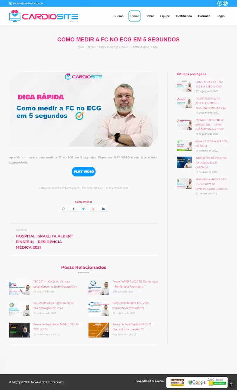 Imagem layout: Cardiosite
