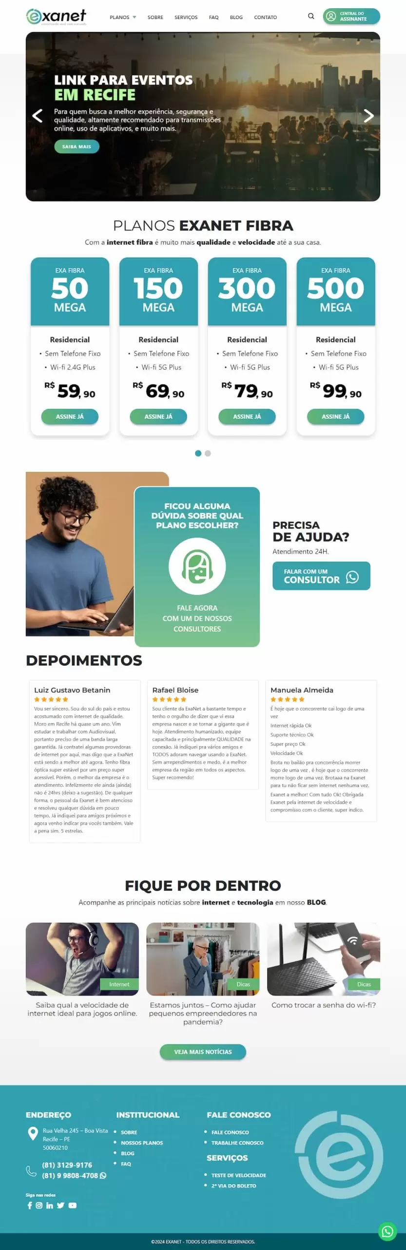 Imagem layout: Exanet