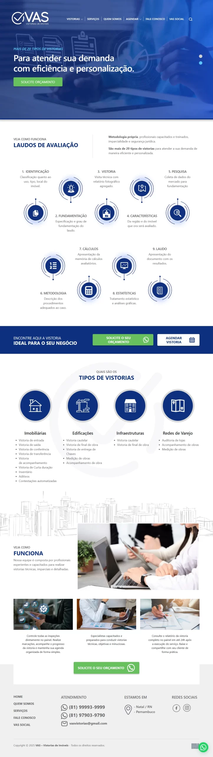 Imagem layout: VAS – Vistorias de Imóveis